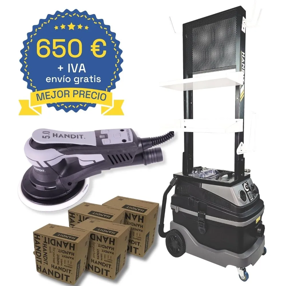 Conjunto aspiradora 30 L. lijadora HANDIT estación móvil de lijado profesional