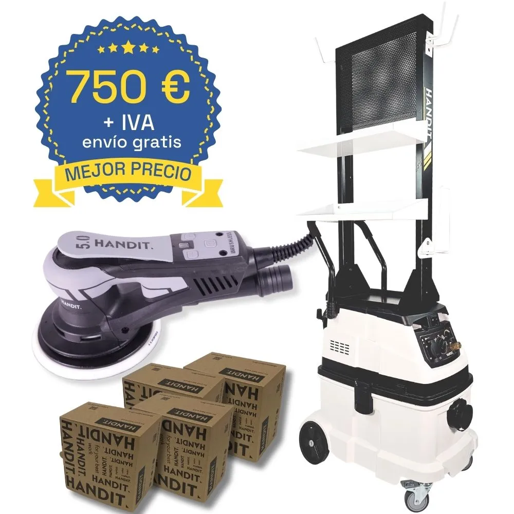 Conjunto aspiradora 40 L. lijadora HANDIT estación móvil de lijado profesional