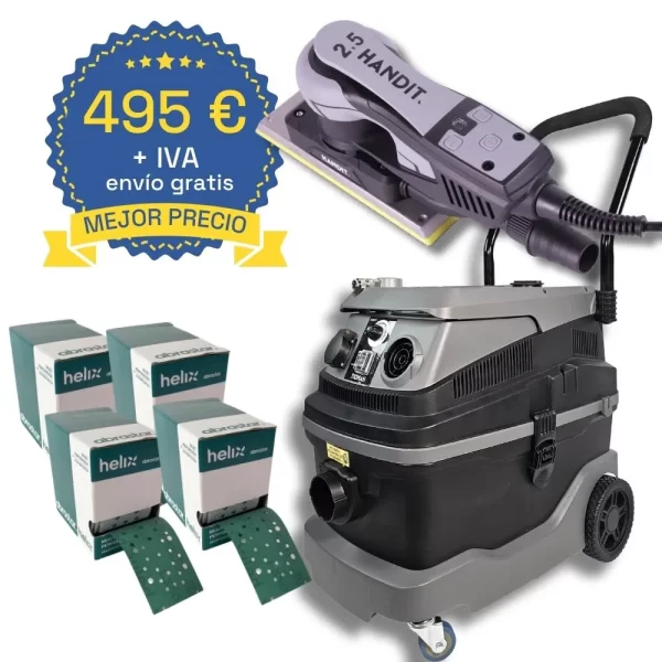 Conjunto aspiradora 30 L. lijadora rectangular HANDIT 70 x 197