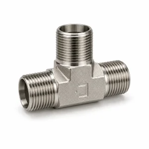 Adaptador hidráulico en T de acero inoxidable