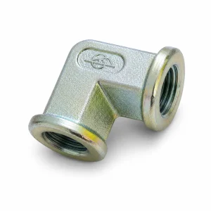 Adaptador hidráulico en codo de acero alta presión