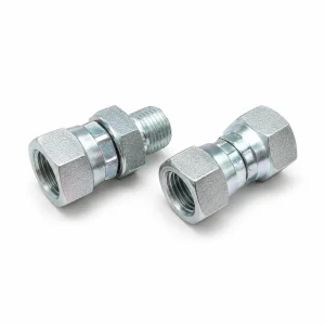 Adaptador hidráulico recto de acero con tuerca loca