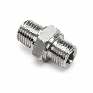 Adaptador hidráulico recto de acero inoxidable