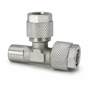 Racor de compresión para tubo en T lateral cromado