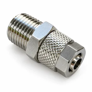 Racor de compresión para tubo recto cromado